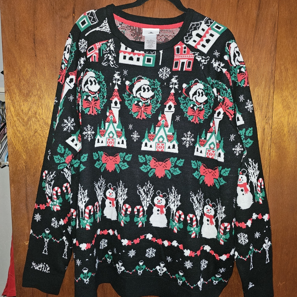 Festive Holiday Sweater with Pandas and Snowmen